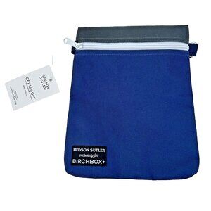 New Hudson Sutler for Birchbox Accessory Pouch Bag Blue Travel Zip-up Small READ
